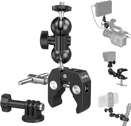 SMALLRIG Super Camera Clamp Mount, Double Ball Head Magic Arm Adapter, by SmallRig