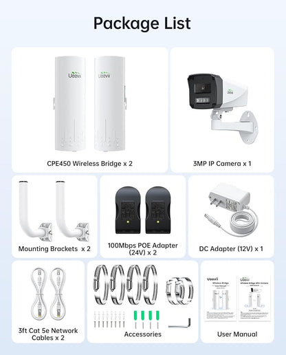 UeeVii Wireless Bridge with Camera: Long Range Point to Point Security System - Image 9