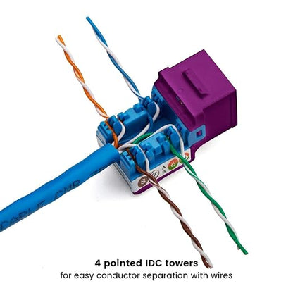 trueCABLE Cat5e Keystone Jack, Unshielded, 90 Degree Punch-Down, PoE++ 100W - Image 4