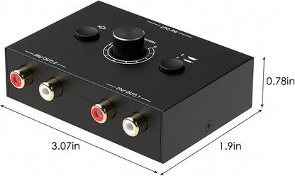 Y.D.F 2-Way Bi-Directional RCA Switch, HiFi AV L/R Sound Channel 1 in 2 Out or - Image 4