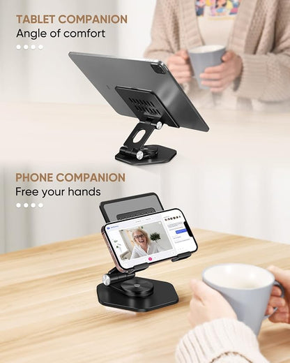 Foldable Aluminum Tablet Stand for Desk, 360° Swivel iPad & Tablet Holder – - Image 6