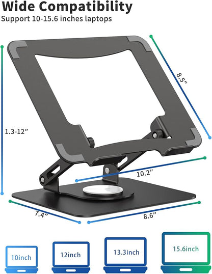 SOUNDANCE Laptop Stand with 360° Rotating Base, Ergonomic Computer Riser - Image 4