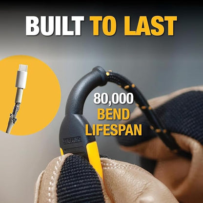 DEWALT Heavy Duty USB to USB C Cable, Jobsite Type C Cable, High Speed USBA to - Image 9