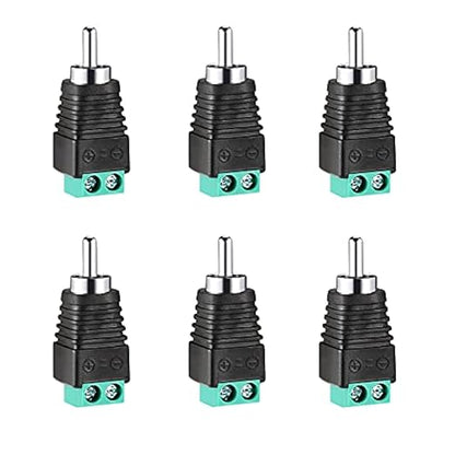 RCA Plugs for Speaker Wire，RCA to AV Screw Terminal Connector, Phono RCA Male by Iskueal