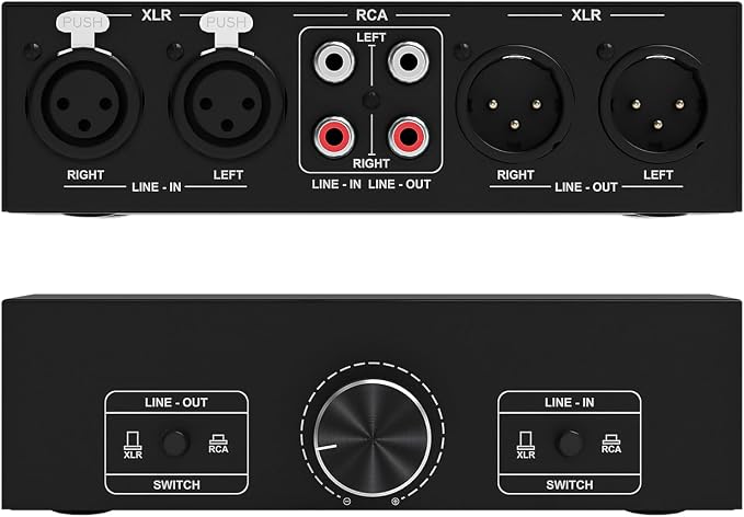 Y.D.F RCA and XLR Selector Switch Boxes, 2-in-1-Out RCA/XLR Speaker Switcher - Image 2