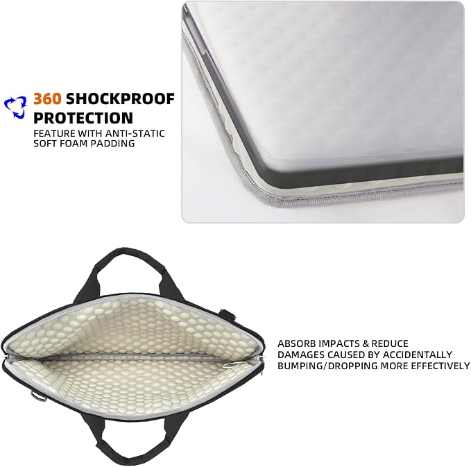 KINGSLONG 15.6 inch Laptop Shoulder Bag, Slim Shockproof Computer Sleeve - Image 2