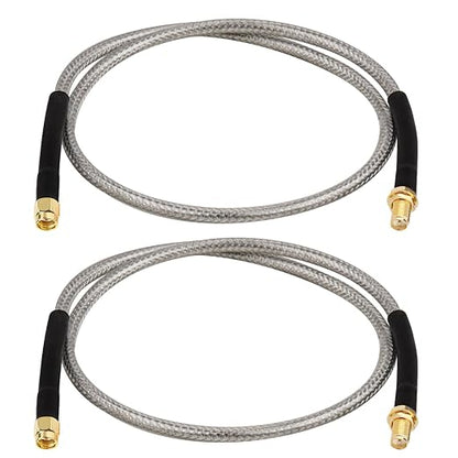 RP-SMA Male to RP-SMA Female Bulkhead Cable 2FT 2PCS, RG58 Coaxial Cable by XRDS-RF