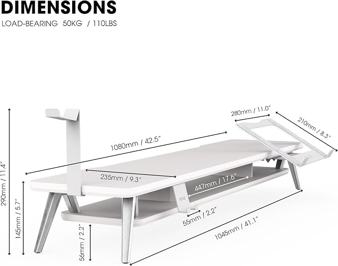 Fenge Dual Monitor Stand, Monitor Riser - Image 5