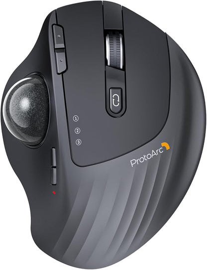 ProtoArc Wireless Trackball Mouse, EM01 NL Ergonomic Bluetooth Rollerball Thumb by ProtoArc