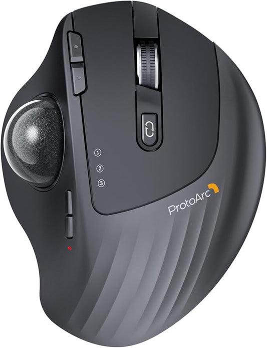 ProtoArc Wireless Trackball Mouse, EM01 NL Ergonomic Bluetooth Rollerball Thumb by ProtoArc