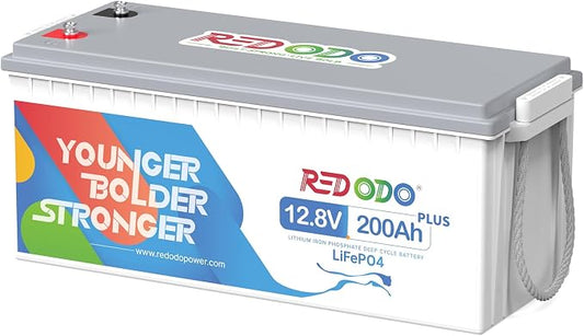 Redodo 12V 200Ah PLUS Lithium LiFePO4 Battery, Max 2560W Power Output, 200A BMS by PrimeDayRedodoSaveup55