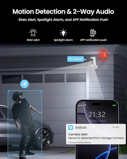 ANRAN 4G LTE Cellular Solar Security Camera Wireless Outdoor, 2K No WiFi Solar - Image 5