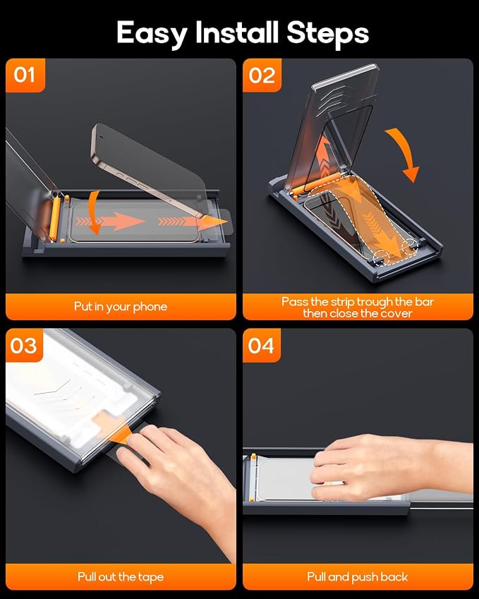 3 Pack for iPhone 15 Tempered Glass Screen Protector, Dust Free CABIN, Auto - Image 3