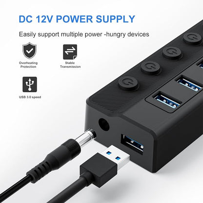 Powered USB Hub 3.0, 10-Port USB Splitter Hub - Image 5