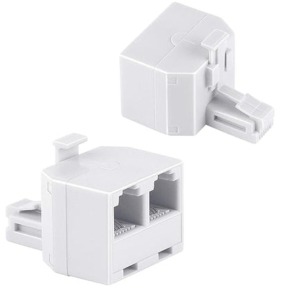 Uvital RJ11 Duplex Wall Jack Adapter Dual Phone Line Splitter Wall Jack Plug 1 by Uvital