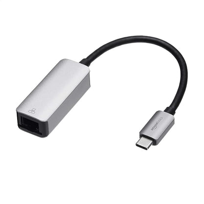 Amazon Basics Aluminum USB-C to RJ45 Gigabit Ethernet Adapter, Fast Network by AmazonBasics