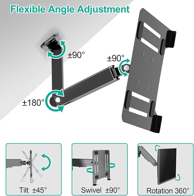 Laptop Wall Mount, 2-in-1 Gas Spring Wall Holder - Image 5