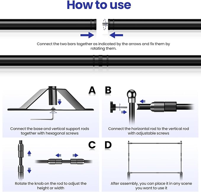 Jiang&Rong 10x8ft Photo Backdrop Stand Kit - Image 4
