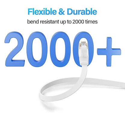 Cat 6 Flat Ethernet Cable 7 FT, UTP 10Gbps High-Speed Cat6 Ethernet Cable - Image 4