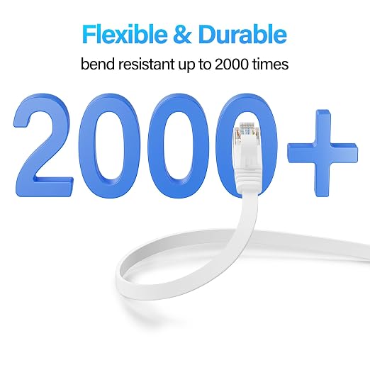 Cat 6 Flat Ethernet Cable 100 FT, UTP 10Gbps High-Speed Cat6 Ethernet Cable - Image 4