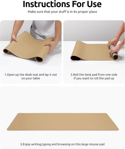 YSAGi Leather Desk Protector, Office Mat, Large Mouse Pad, Non-Slip PU Leather - Image 9