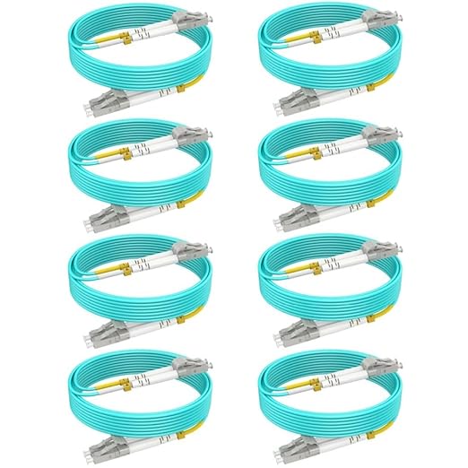 LC LC Multimode Fiber Patch Cables MMF 1.6ft/0.5m-8PACK, MM OM3 Fiber Optic by RamboCables