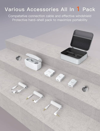 FIFINE Wireless Lavalier Microphone System, Lapel Dual Microphones Clip-on - Image 9