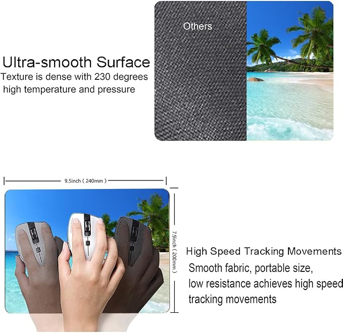 Mouse Pad, Premium-Textured Mouse Mat, Non-Slip Rubber Base Mousepad - Image 3