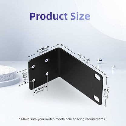 Universal Rack Mount Kit 1U Rack Ears - Image 2
