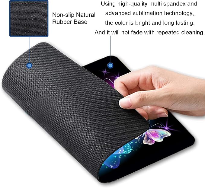 IMAYONDIA Glowing Night Pink Butterflies Mouse Mat - Image 2