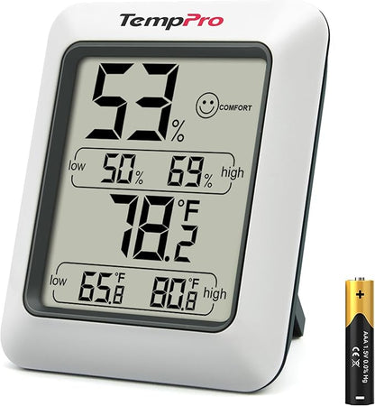 TempPro TP50 Digital Hygrometer Indoor Thermometer Room Thermometer and by TempPro