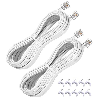 25FT Telephone Extension Cord Cable, Landline Phone Line Wire by YIENFBEV