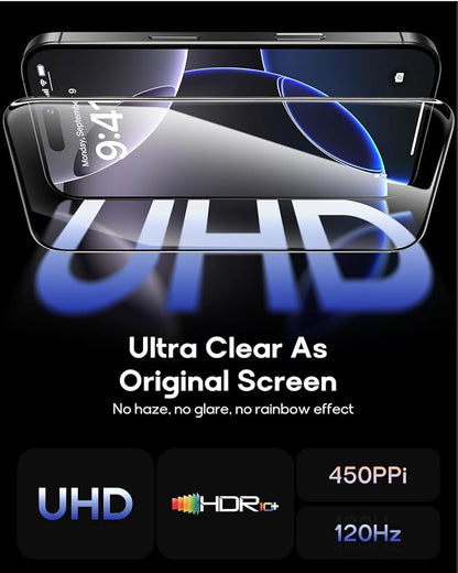 3 Pack for iPhone 16 Plus Tempered Glass Screen Protector:9H+ Durable, Auto - Image 4