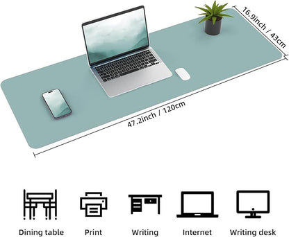 Leather Desk pad Protector, 47 * 17in Large Desk mat - Image 3