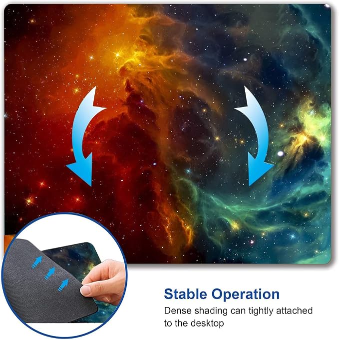 Mouse Pad, Galaxy Mouse Pad, Square Waterproof Mouse Pad Non-Slip Rubber Base - Image 6