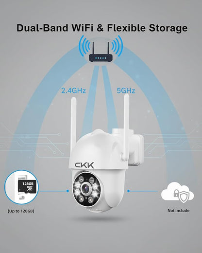 CKK 2K Security Cameras Outdoor 4Pack, 2.4G/5G WiFi Home Security Cameras - Image 4