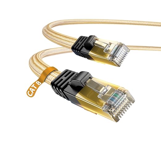 DanYee Cat 8 Ethernet Cable, Nylon Braided 33ft CAT8 High Speed Professional by DanYee