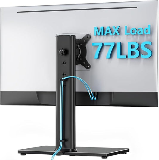 AX WABER Single Monitor Desk Stand Free-Standing Desk Mount Arm Riser - Image 2