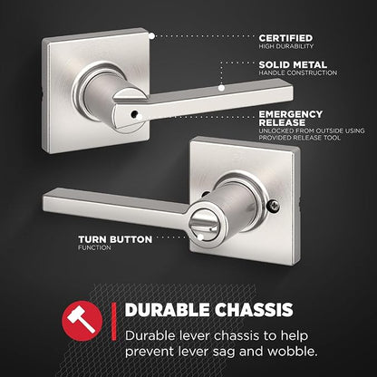 Kwikset Casey Hallway Passage and Bed/Bath Privacy Door Handle 4 Pack, 2 - Image 6