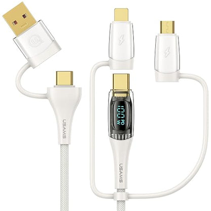 USB C to Multi Charging Cable, USAMS 100W 6.6FT 5A Type C to Type C Fast by USAMS