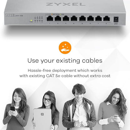 Zyxel 8-Port 2.5GbB MultiGig Ethernet Unmanaged Switch | 8 x 100/1G/2.5G Mbps - Image 8