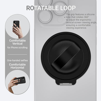Grat 3 Upgraded Magnetic Phone Grip Stand, 360° Rotatable Silicone Strap Phone - Image 3