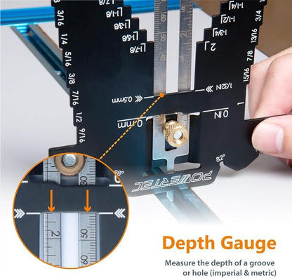 POWERTEC Setup Blocks Height Gauge 15pc Set, Router Table Setup Bars - Image 7