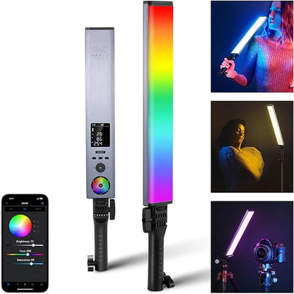 NEEWER RGB Light Wand with 2.4G/APP Control, Upgraded 360° Touchable RGBWW Hue by Neewer