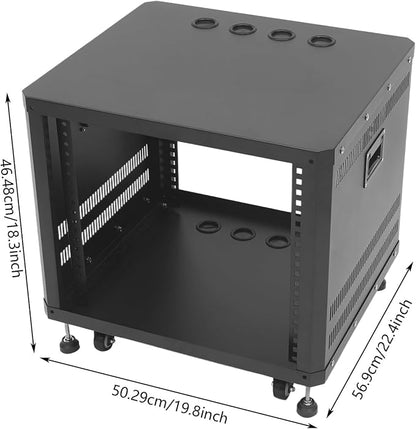 9U Stereo & Studio Rack with Wheels, Open Frame Audio Rack Cabinet, Rolling - Image 4