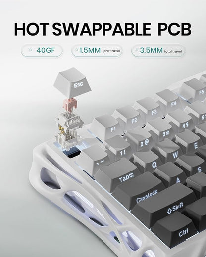 GravaStar Mercury K1 75% Wireless Mechanical Gaming Keyboard, Aluminum Alloy - Image 5