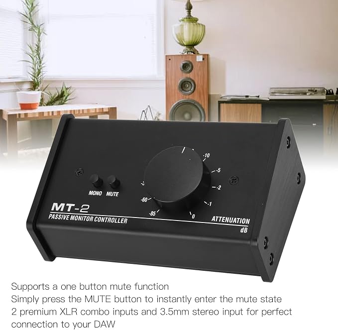 Big Knob Passive Monitor Controller, XLR and 3.5mm Interface Large Volume Knob - Image 3
