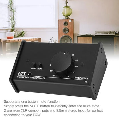 Big Knob Passive Monitor Controller, XLR and 3.5mm Interface Large Volume Knob - Image 3