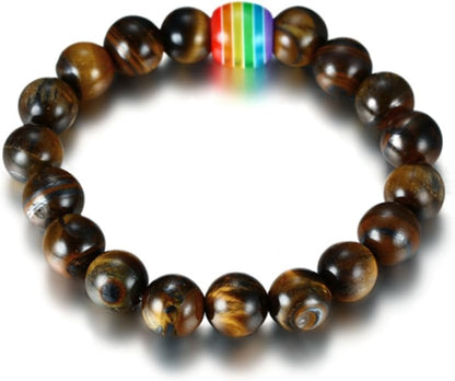Nanafast Titanium Stainless Steel Rainbow LGBT Pride Bracelet Handmade Braided - Image 5