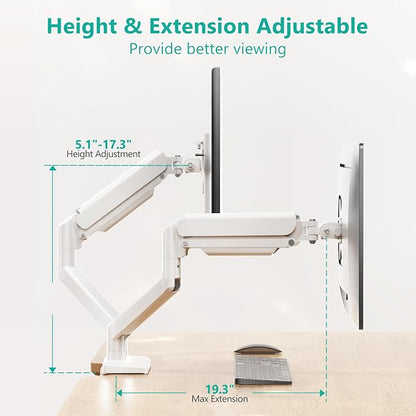 WALI Dual Monitor Stand for 17-32 inch Screens, Dual Monitor Arms for 2 - Image 4